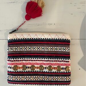 Bohemian Multicolor Clutch with Tassel